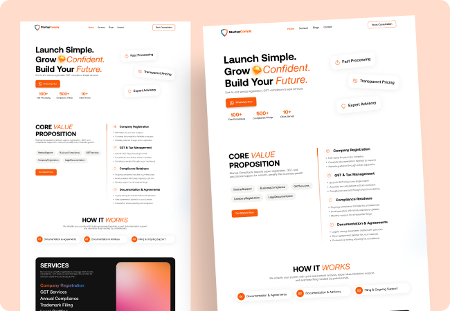 Startup Business Consultant Website